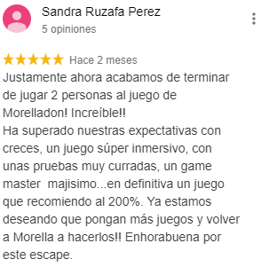 reseña de 5 estrellas de una pareja